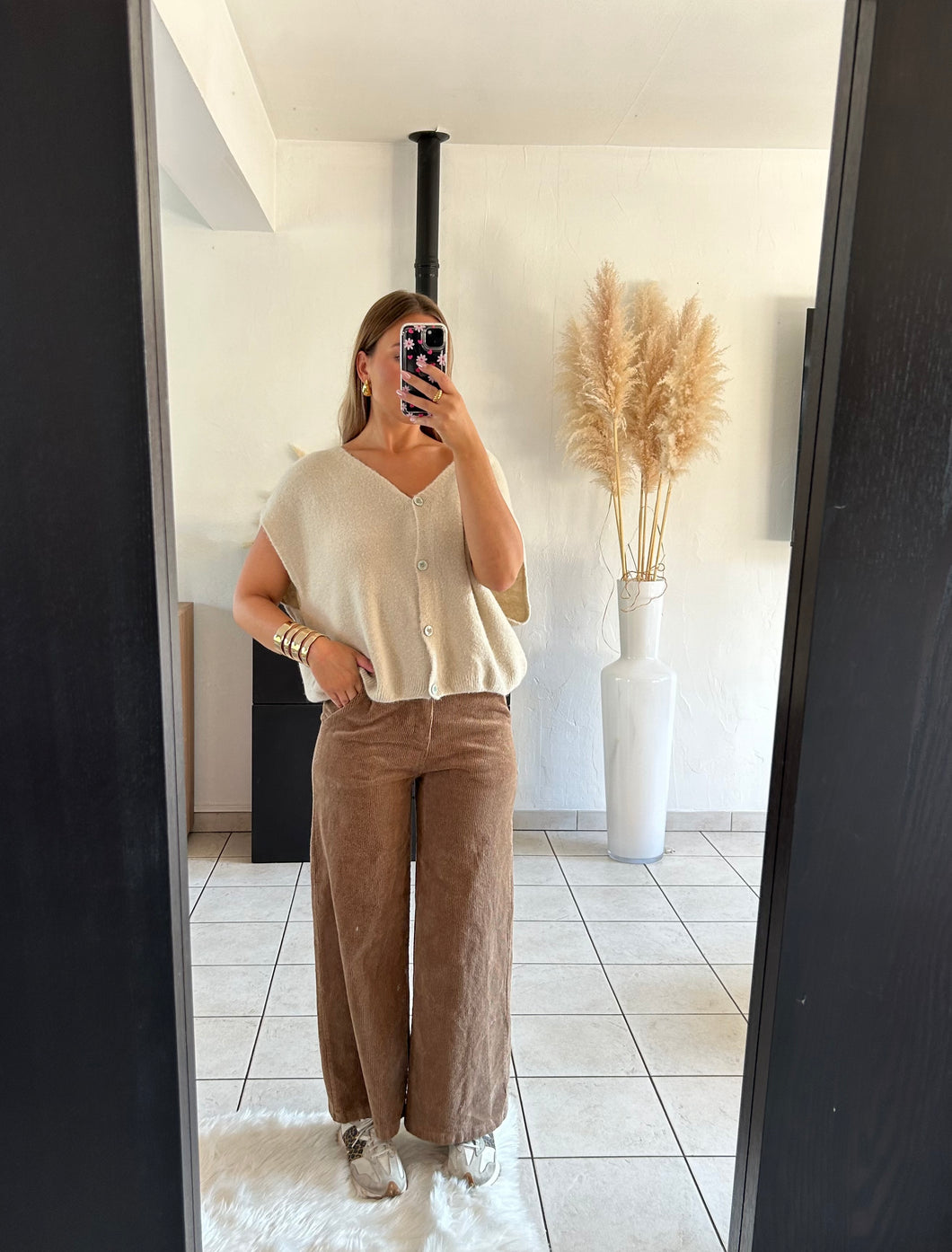 Pantalon velours camel