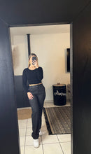 Charger l&#39;image dans la galerie, Pantalon rayé noir et gris
