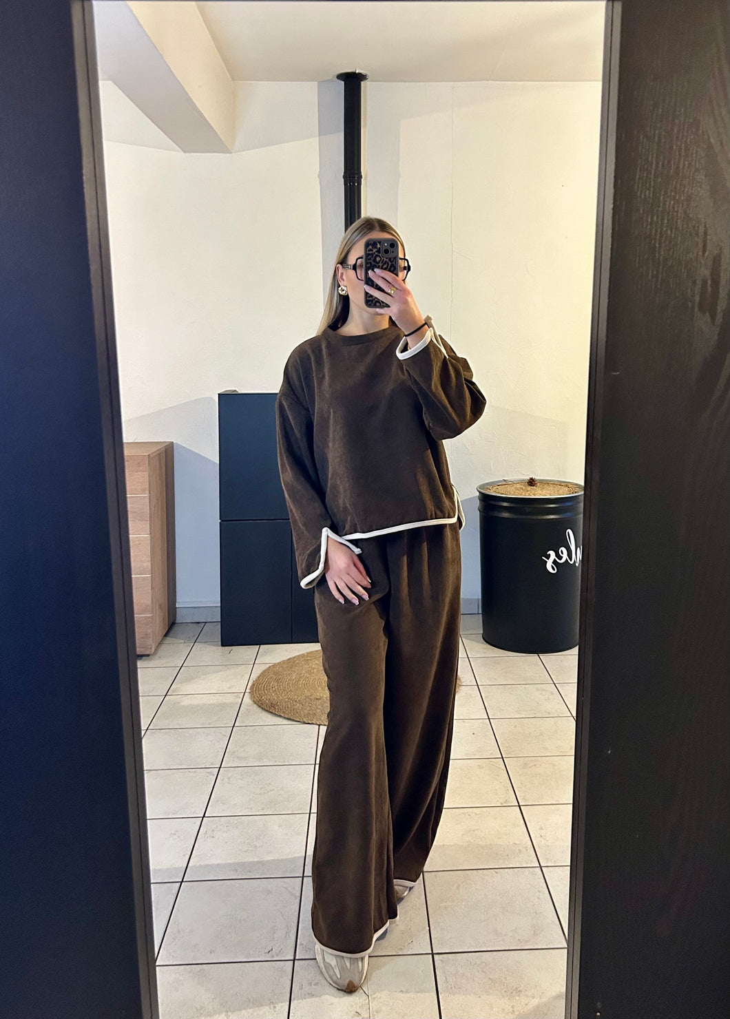 Ensemble marron velours