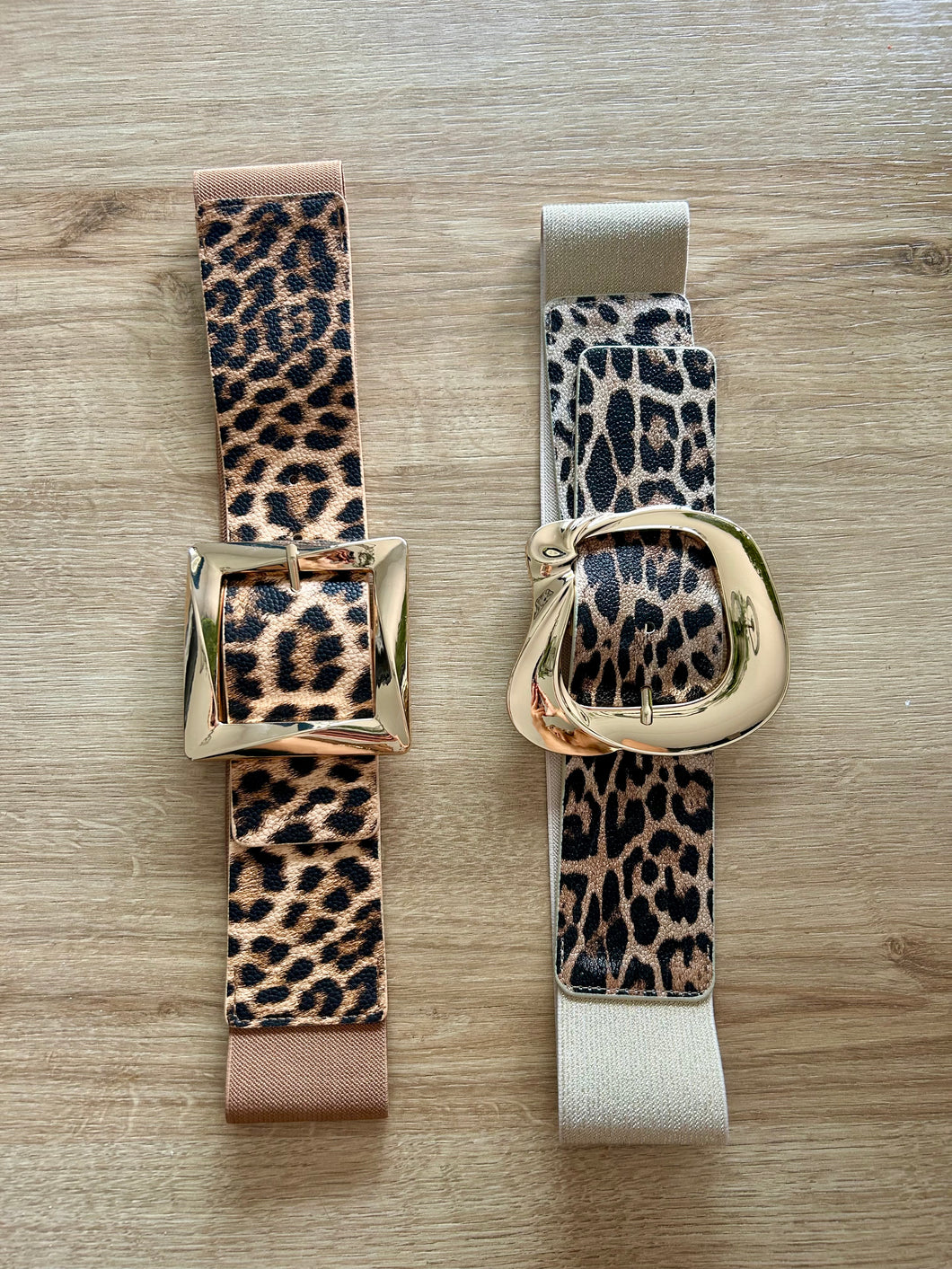 Ceinture léopard camel