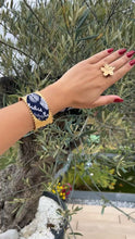 Charger et lire la vidéo dans la visionneuse de la Galerie, Bracelet foulard bleu marine
